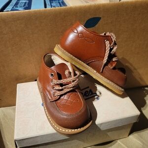 Brown Leather Kids Shoes